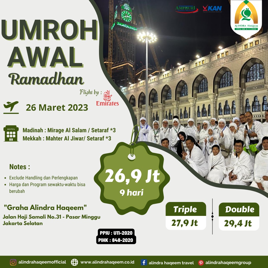 Read more about the article Umroh Awal Ramadhan 2024 Paket Promo Biaya Murah