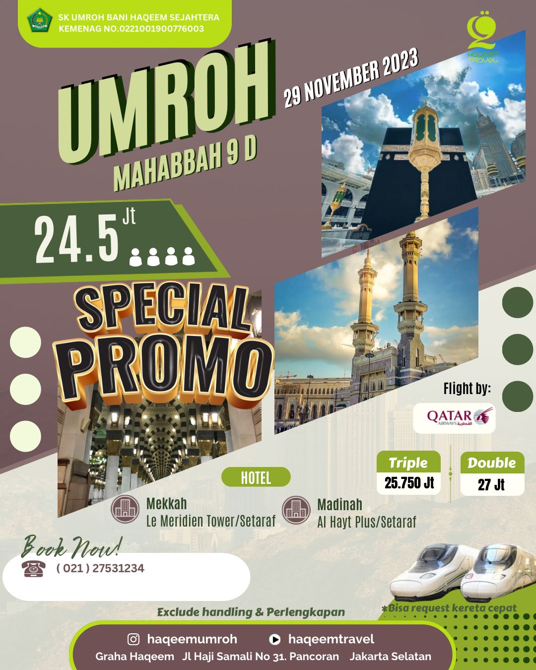 Read more about the article Paket Umroh November 2023 Murah Biaya Promo