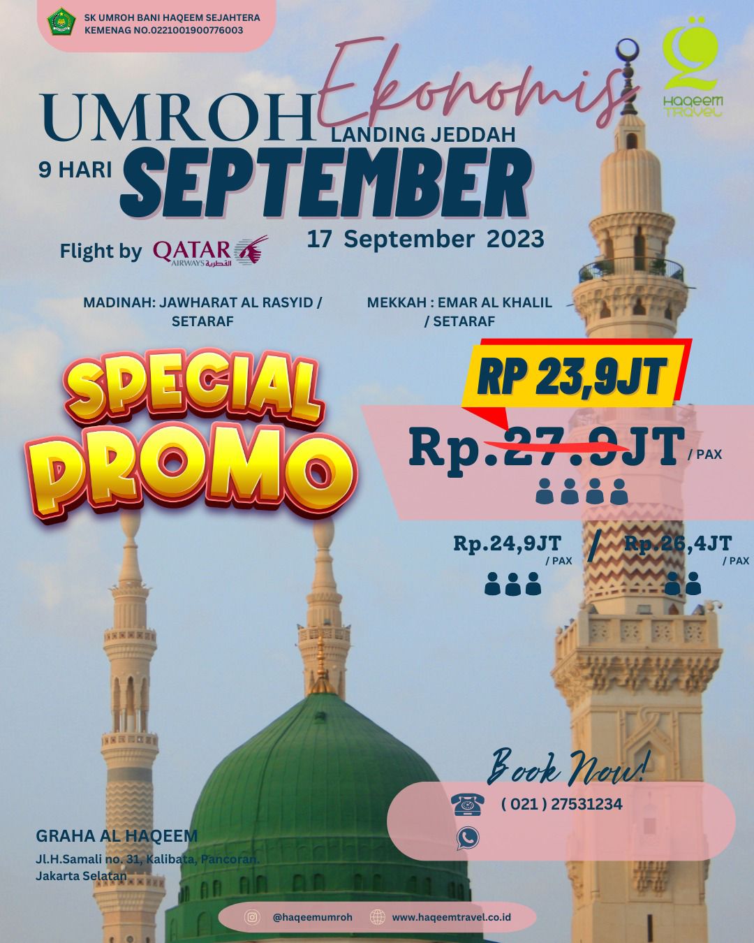 Read more about the article Paket Umroh September 2023 Murah Promo