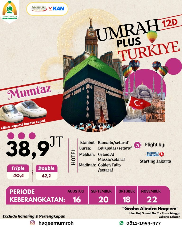 Read more about the article Umroh Plus Turki Oktober 2023 Paket Murah Promo