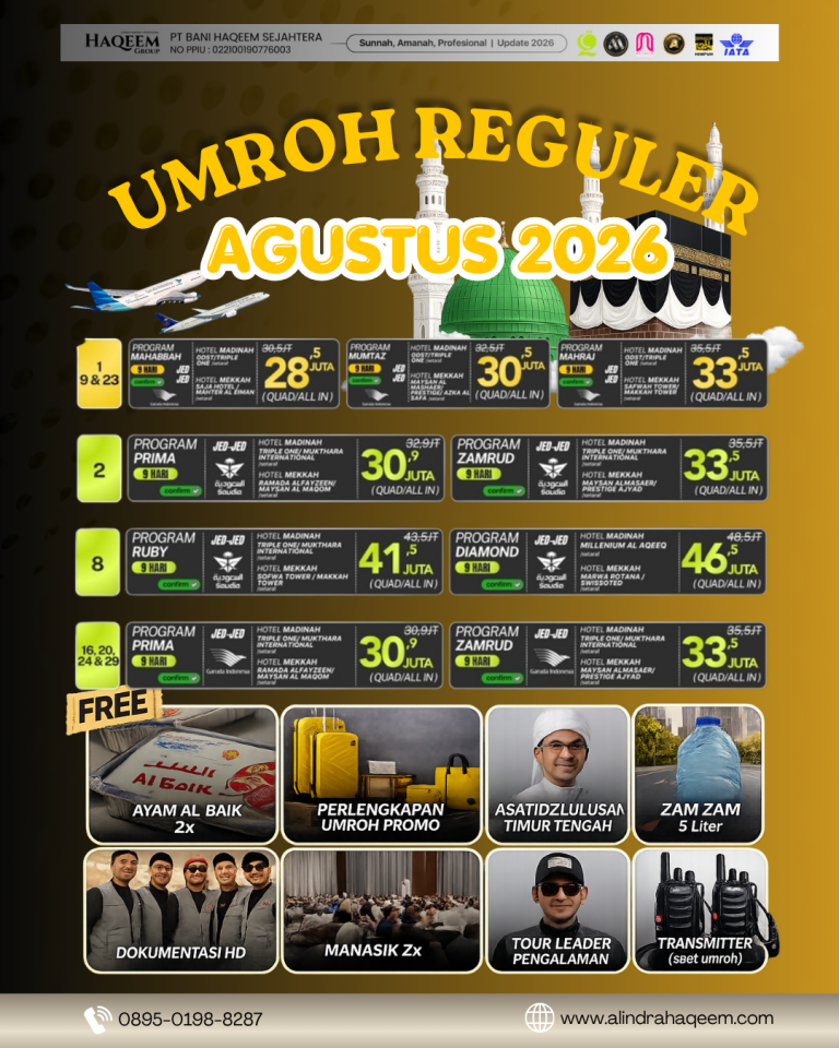 Read more about the article Paket Umroh Agustus 2026 Tour Dubai